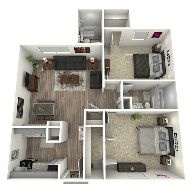 2 Beds • 1 Bath 0306 floor plan